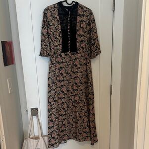 Floral Black and Pink Dress